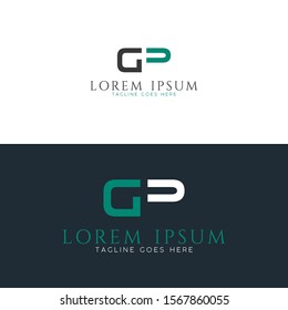 Initial letter G P logo template vector