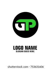 Initial letter G & P logo template vector
