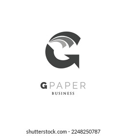 Plantilla de diseño de logotipo de iconos de papel G carta inicial