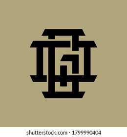 Initial letter G, Q, GQ or QG overlapping, interlock, monogram logo, black color on cream background