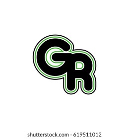 initial letter g and r. gr monogram outline logo