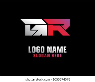 Initial letter G R logo template vector