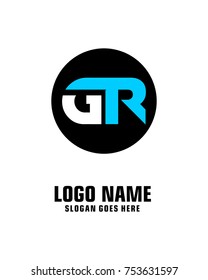 Initial letter G & R logo template vector