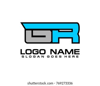 Initial letter G & R logo template vector