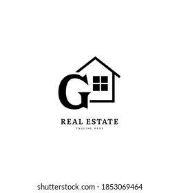 Letra inicial G. letra G con logotipo inmobiliario, apto para propiedad de empresa y de negocios.