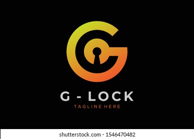 Initial Letter G Security Logo Lock Icon Vector Logo Design