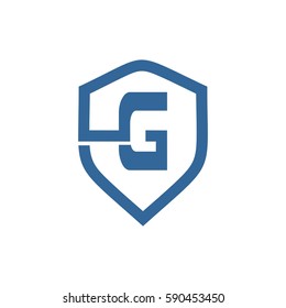 Initial Letter G With Shield Logo