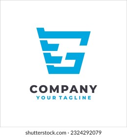 initial letter g shop logo design