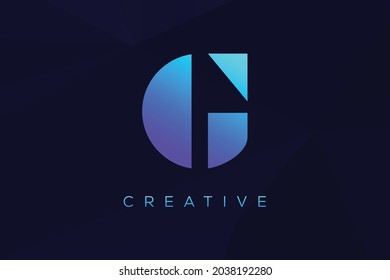 initial letter G simple vivid bright colors monogram logo modern design concept for web and company symbol