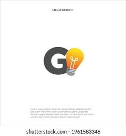 Initial Letter G Smart Light Bulb Logo Design Vector Graphic