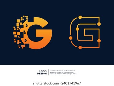 Initial letter G smart logo design. Artificial Intelligence concept.