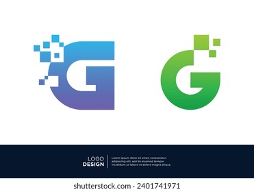 Initial letter G smart logo design. Artificial Intelligence concept.