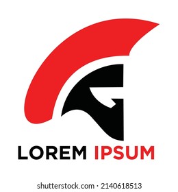 initial letter G spartan logo
