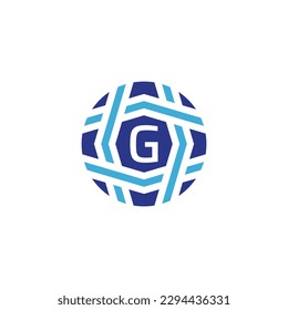 Initial letter G sphere logo Symbolize Global Connectivity