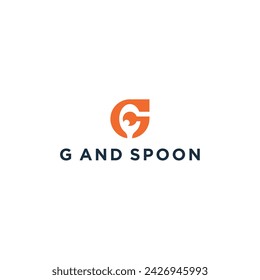 Initial Letter G with Spoon Food Restaurant logo design vector illustration