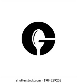 Initial letter G with spoon luxury logo.