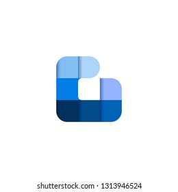 Initial Letter G Square Pixel Logo Design Inspiration in Blue Gradient Color for Media, Technology Brand Identity.