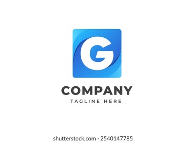 Initial Letter G with Square Shape Logo Design. Modern Cube Shape on Letter G Logo Design Concept. Square Geometric Symbol for Corporate Business Identity. Alphabet Vector Logo Illustration