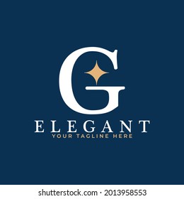 Initial Letter G Star Logo Design. G Letter with Star Icon Combination. Usable for Business and Branding Logos.