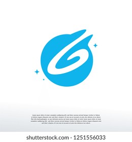 Initial Letter G Swoosh Orbit Logo Designs Vector, G Initial Logo for kids logo template, Logo symbol icon