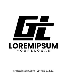 diseño del logotipo de la letra inicial GT 