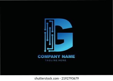 logotipo de tecnología de letra G inicial