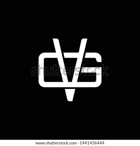 Initial letter G and V, GV, VG, overlapping interlock monogram logo, white color on black background