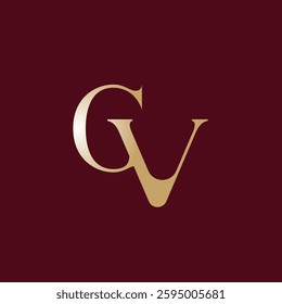 initial letter G V monogram logo template