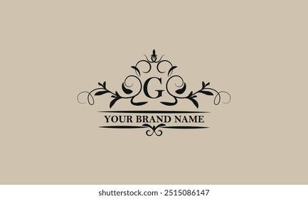 Initial letter G vector logo template. Exquisite illustration for restaurant, royalty, boutique, cafe, hotel, heraldic, jewelry, fashion and others.