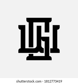 Anfangsbuchstaben G, W, GW oder WG, überlappend, Verriegelung, Monogramm-Logo, schwarze Farbe auf weißem Hintergrund