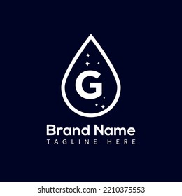Initial Letter G Wash Logo, Drop and Wash Combination. Drop logo, Wash, Clean, Fresh, Water Template