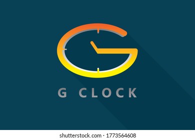 Letra inicial G con una plantilla de diseño de vectores con logotipo Watch