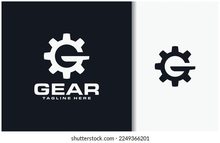 initial letter g which forms gear logo