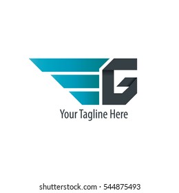 Initial Letter G With Wings Design Logo