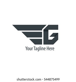 Initial Letter G With Wings Design Logo