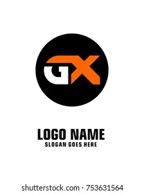 Initial letter G & X logo template vector