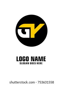 Initial letter G & Y logo template vector