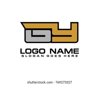 Initial letter G & Y logo template vector