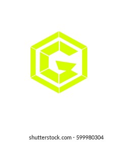 initial letter G yellow color logo vector
