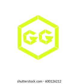 initial letter G yellow color logo vector