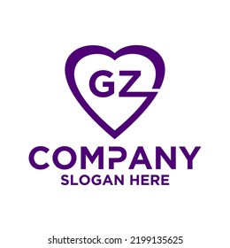 Initial letter G Z logo vector design template