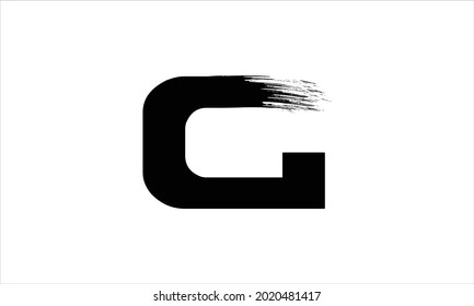 Letra inicial G Zen Pincel Pincel Icono de letra Icono de diseño Ilustración o símbolo de letra de pintura negra
