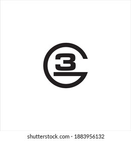 Initial Letter G3 Logo Design Vector Illustration