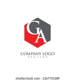 Initial Letter ga, ag Logo design Template Design vector