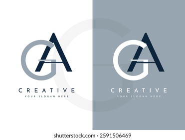 Initial letter GA, AG typography logo design