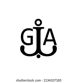 Ursprünglicher Buchstabe GA Anker einfaches Logo.
