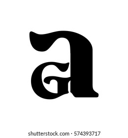 initial letter Ga black color logo vector