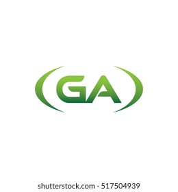 initial letter GA brackets uppercase logo green element template design