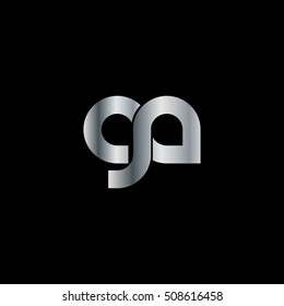 Initial Letter GA CN ON Linked Rounded Lowercase Logo Silver