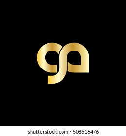 Initial Letter GA CN ON Linked Rounded Lowercase Logo Gold